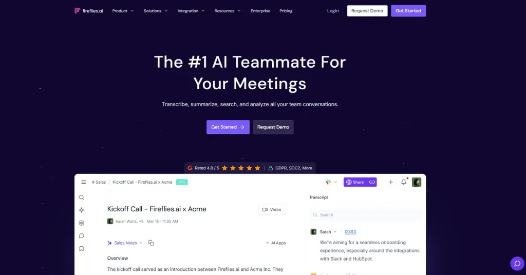 Fireflies.ai - Notetaker, Transcribe, Summarize, Analyzer