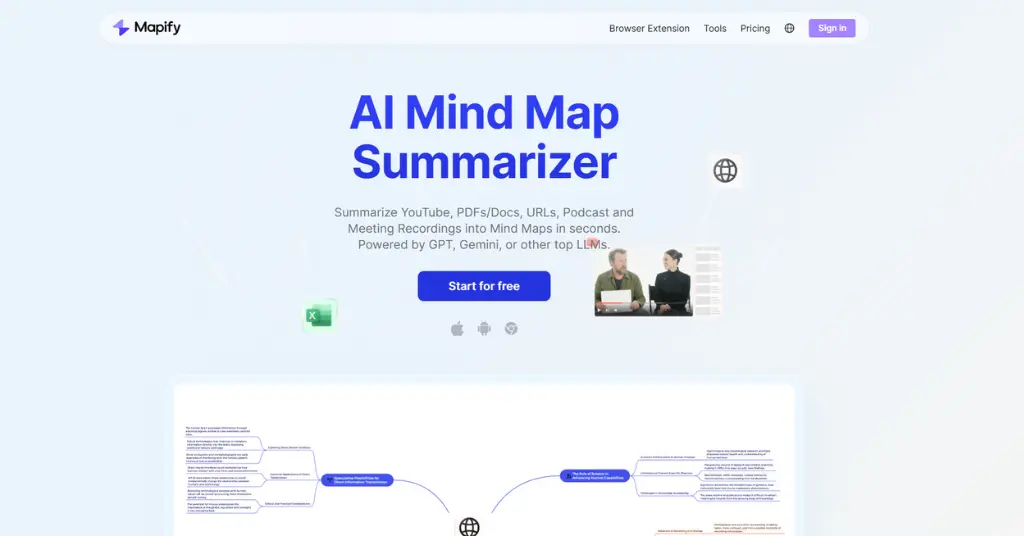 Mapify -AI Mind Map and Youtube Summary