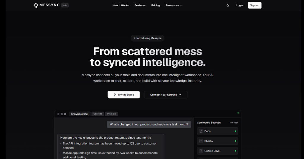 Messync AI- From Scattered Mess to Synced Intelligence