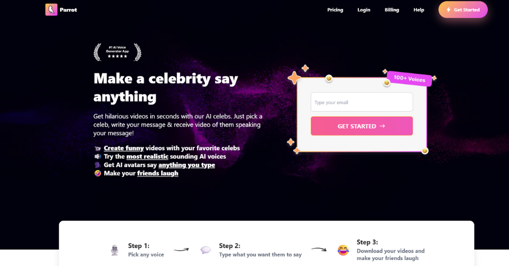 Parrot AI- Celebrity Voice Generator