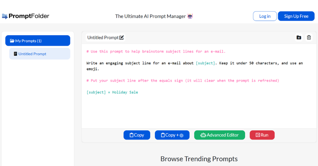 PromptFolder-Best Free AI Prompt Generator