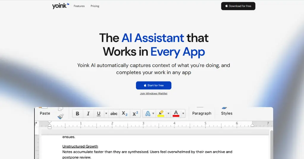 Yoink AI - Assistant that Work in Every App