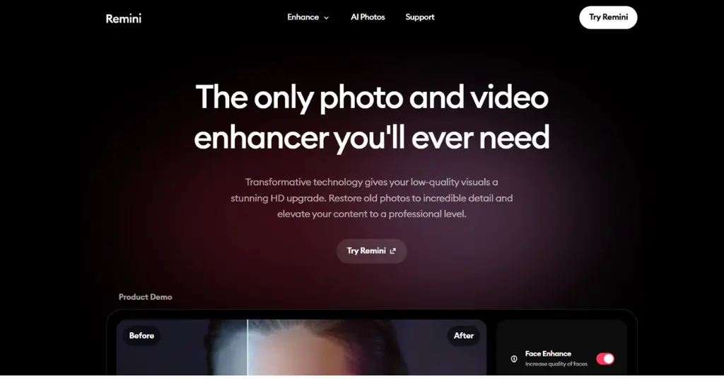Remini AI - Free Photo And Video Enhancer