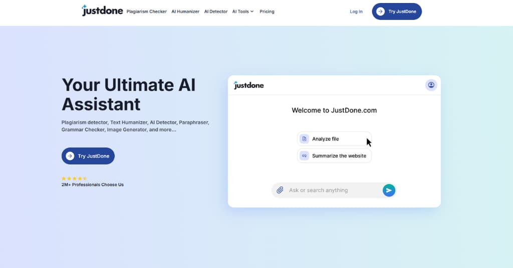 Just Done AI - Writing and Research Assistant Platform