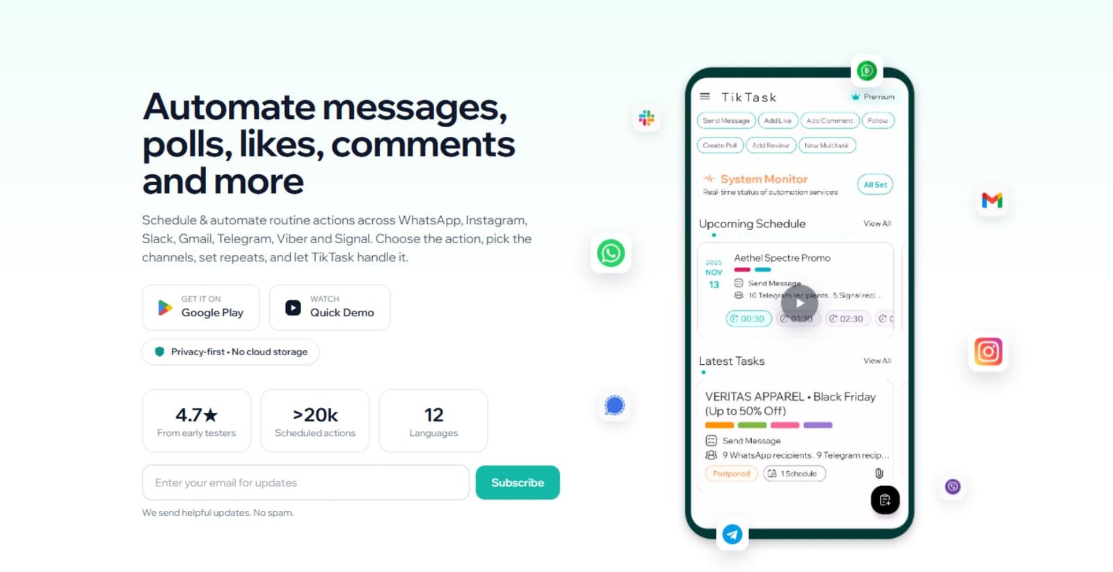 TikTask AI- Marketing Automation App