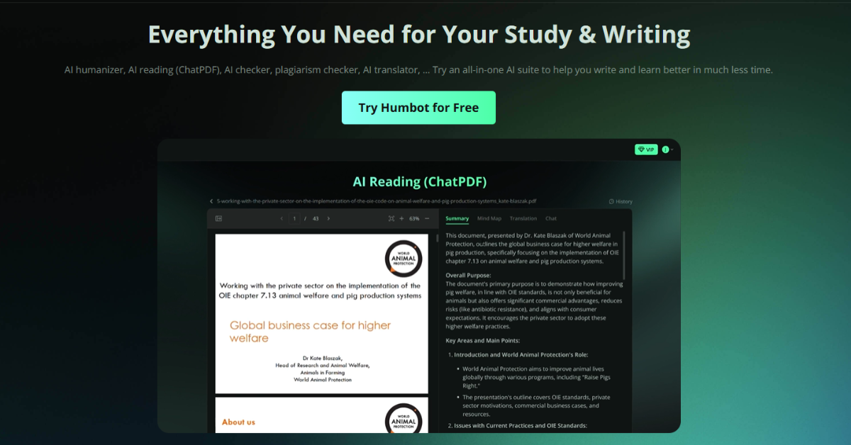 Humbot AI - Writing and AI Humanizer